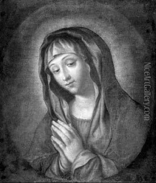 Madonna In Prayer Oil Painting - Giovanni Battista Salvi (Il Sassoferrato)