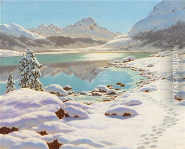 Wintertag Im Engadin Oil Painting - Ivan Fedorovich Choultse
