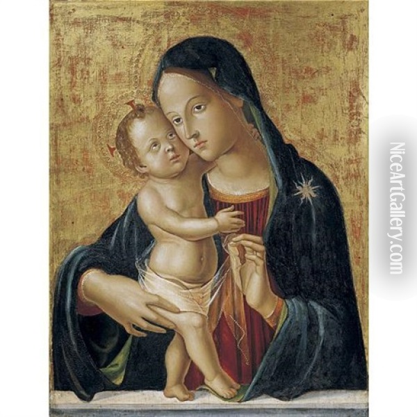 Madonna And Child Oil Painting - Romano Antoniazzo
