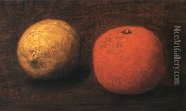 Nature Morte, Citron Et Orange Oil Painting - Henri Fantin-Latour