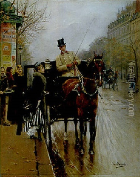 Home, Driver! Oil Painting - Jean Beraud