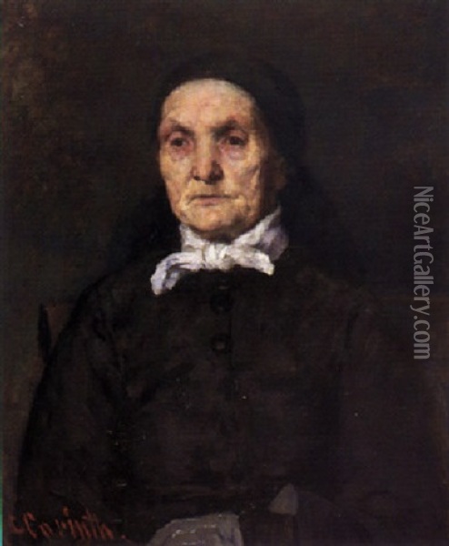 Portrat Einer Alten Frau Mit Weisem Halstuch Oil Painting - Lovis Corinth