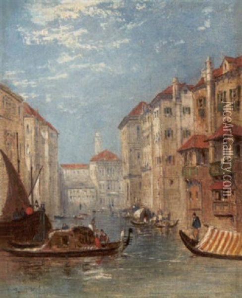 Kanal In Venedig Oil Painting - James Holland
