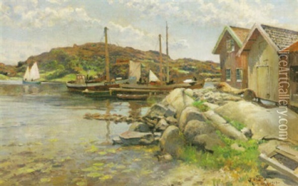 Motiv Fran Ronnang, Vastkusten Oil Painting - Johan Ericson