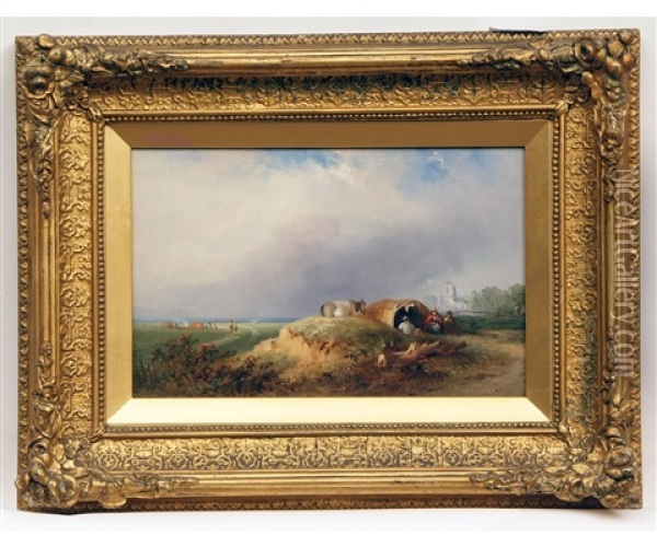 Gypsy Encampment On A Summers Day Oil Painting - Samuel David Colkett