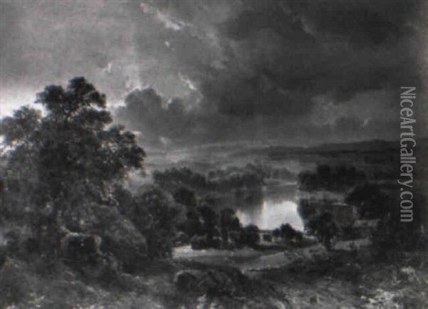 Scene In Chester Valley Oil Painting - Edmund Darch Lewis