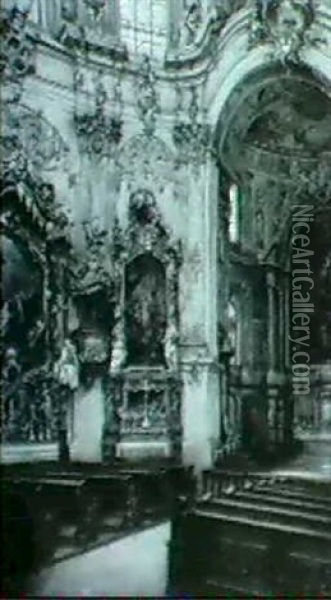 Inneres Der Klosterkirche Zu Ettal Oil Painting - Wilhelm Kreling