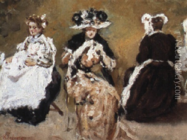 Etudes De Jeune Femmes Oil Painting - Raffaele Ragione