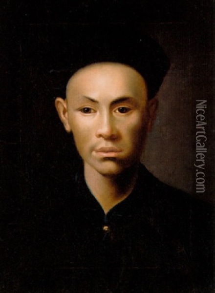 Portraet Af Den Kinesiske Dreng Quinquia Oil Painting - Jens Juel