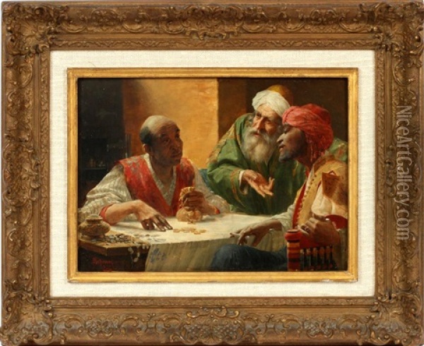 The Money Changers Oil Painting - Alois Hans Schram