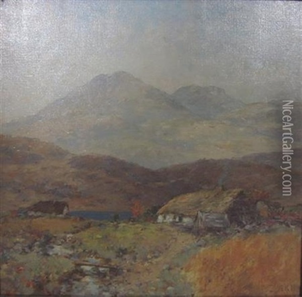 A Crofter's Home Oil Painting - Alexander Kellock Brown