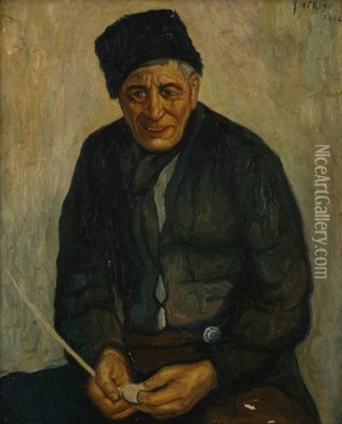 Portrait Of An Old Man Oil Painting - George Edwards Hering