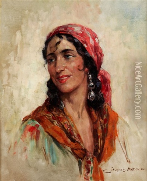 Brustbild Einer Zigeunerin Oil Painting - Jacques Madyol