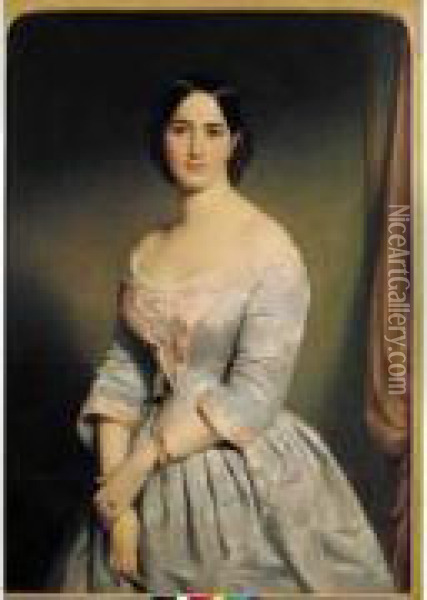 Portrait De Madame Chanton-demeur Oil Painting - Edouard-Marie-Guillaume Dubufe