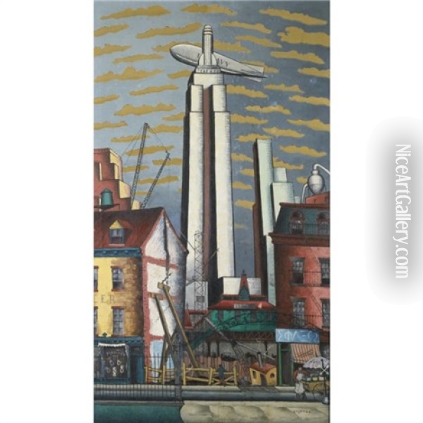 The Empire State Building Oil Painting - Glenn O. Coleman