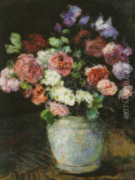 Fleurs Dans Un Vase Oil Painting - Victor Charreton