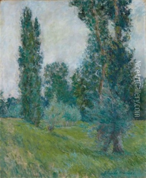 Paysage Aux Peupliers A Giverny Oil Painting - Blanche Hoschede-Monet