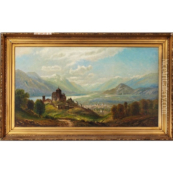 Panoramic View Of A City From The Hills (cuba?) Oil Painting - Edmund Darch Lewis