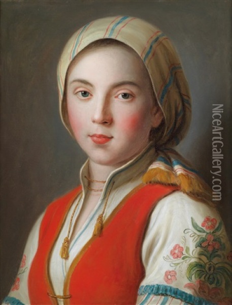 Bildnis Einer Junger Frau In Bauerlicher Tracht Oil Painting - Pietro Antonio Rotari