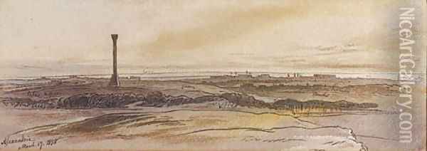 Looking towards Alexandria, Egypt Oil Painting - Edward Lear