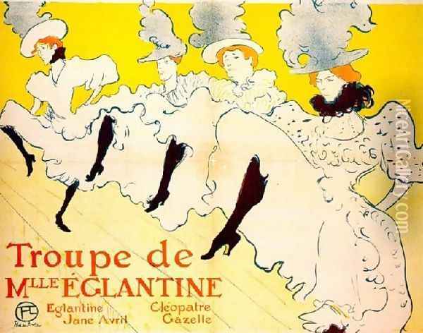 La Troupe De Mlle Eglantine Oil Painting - Henri De Toulouse-Lautrec