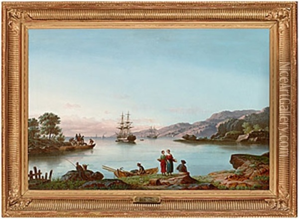 Saltsjobaden Oil Painting - Pehr Wilhelm Cedergren