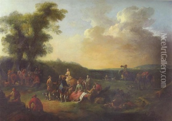 L'equipage Du Marquis Randon De Pommery Oil Painting - Francesco Giuseppe Casanova