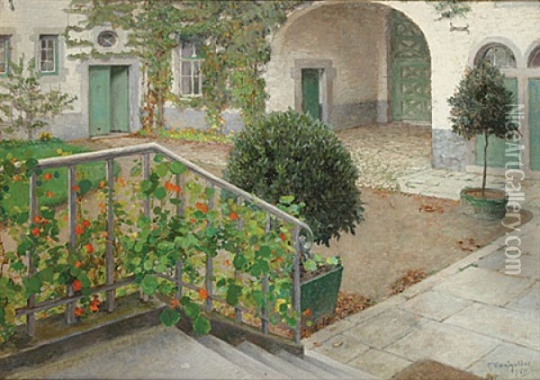 In De Tuin Oil Painting - Franz van Holder