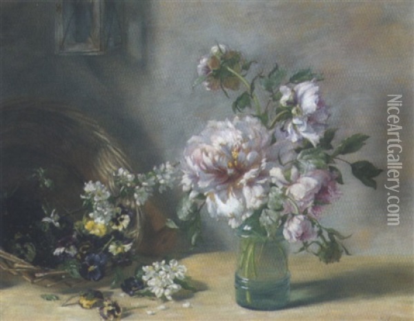 Fruhlingsblumen Oil Painting - Martha von Ziegelmayer