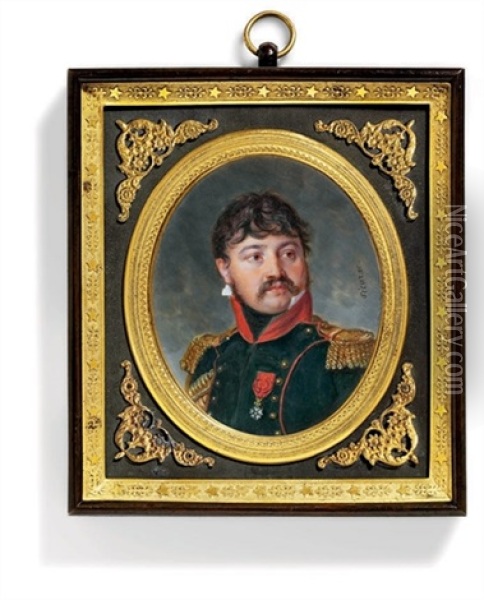 Count Jean-baptiste Juvenal Corbineau In Military Uniform Oil Painting - Francois Joseph Juste Sieurac