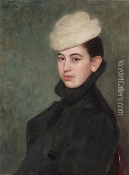 Portrait Bust Of A Young Woman Oil Painting - Lazar Krestin