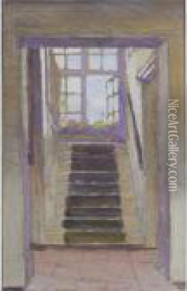 A Staircase Oil Painting - George Clausen