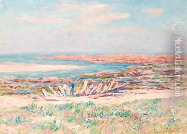 La Manche A Dieppe Oil Painting - Henri Moret