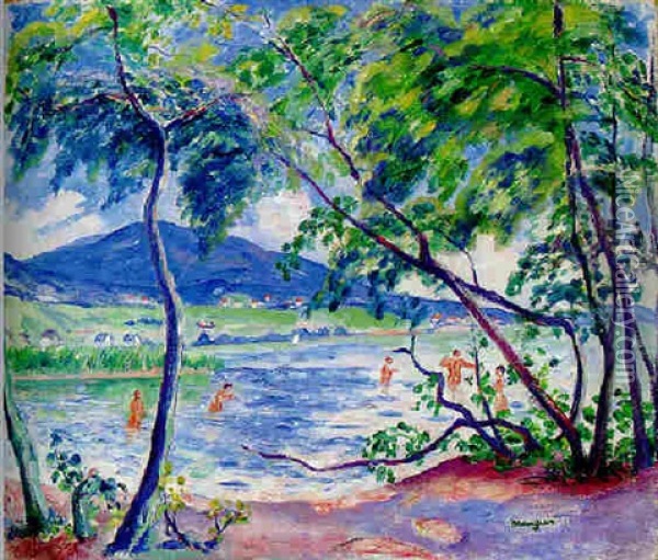 Bord Du Lac, Colombier Oil Painting - Henri Charles Manguin