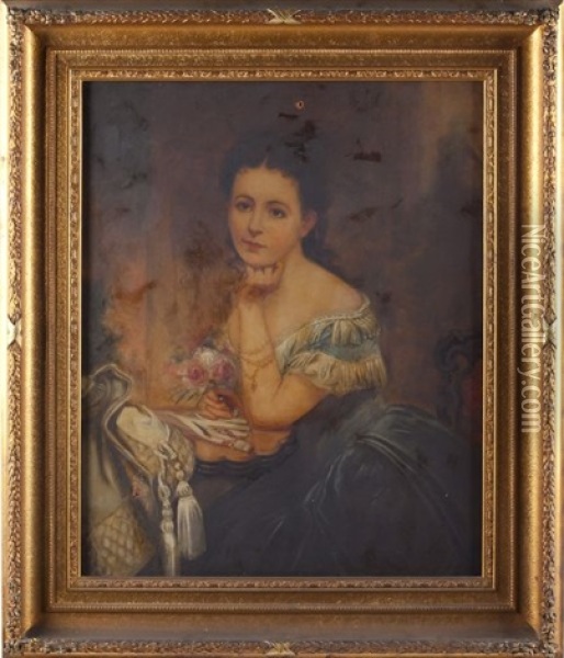 Portrait Of Mrs. Laura Klingle (nee Tiernan) Oil Painting - Georgina Klingle Holmes