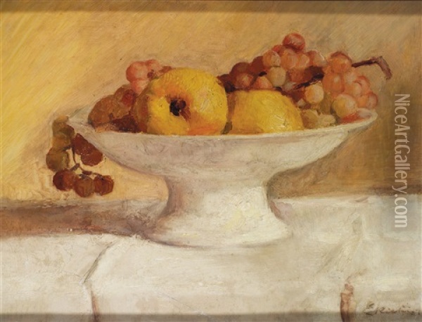 Coupe De Fruits Oil Painting - Edouard Frederic Wilhelm Richter