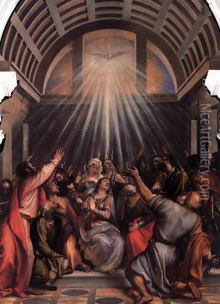 The Descent of the Holy Ghost Oil Painting - Tiziano Vecellio (Titian)