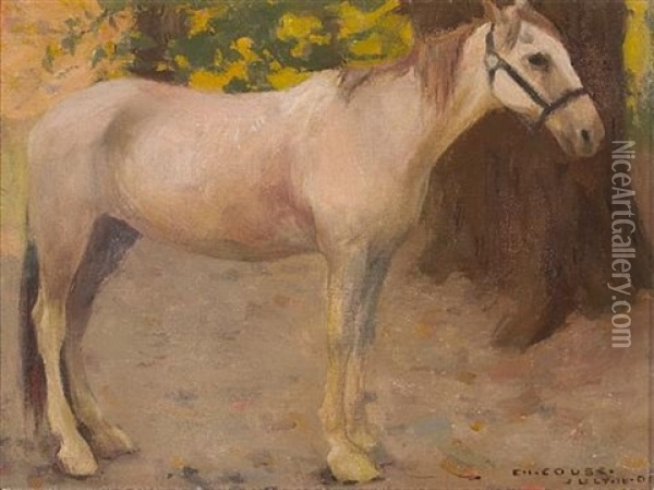 Study Of A Western Horse Oil Painting - Eanger Irving Couse