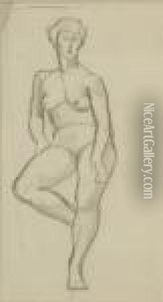 Female Nude Oil Painting - Bernard Meninsky