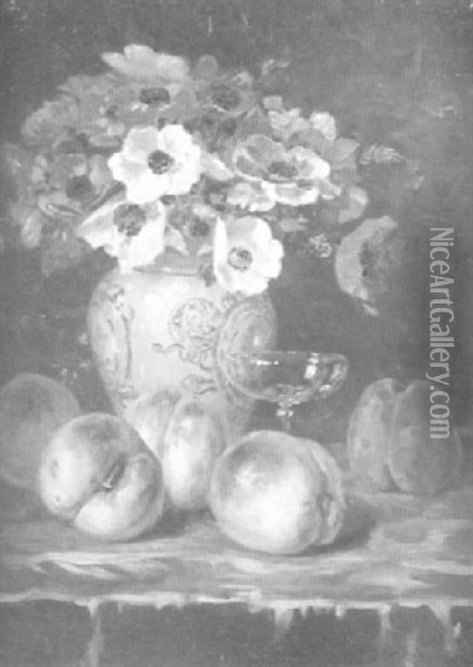 Blumenstraus In Einem Bemalten Tonkrug Oil Painting - Karl Thoma-Hofele
