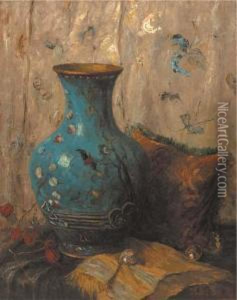 Blauwe Vaas Oil Painting - Sientje Mesdag Van Houten