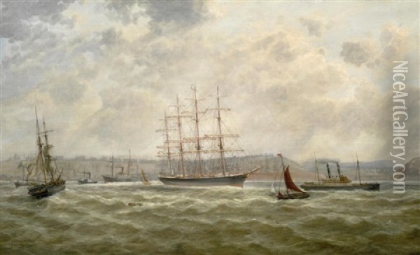 Shipping Off Maryport Oil Painting - William Mitchell