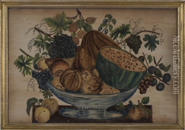 Fruit Spilling From A Compote Oil Painting - Emily Fiske