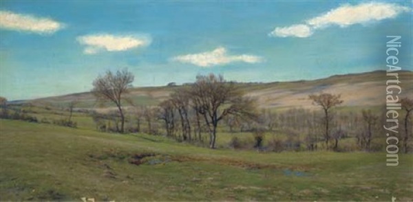 April Afternoon Oil Painting - Henry William Banks Davis