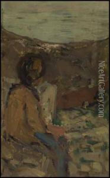 Figure And Landscape, France Oil Painting - James Wilson Morrice