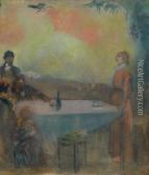 Apres Le Repas Oil Painting - Jean-Louis Forain