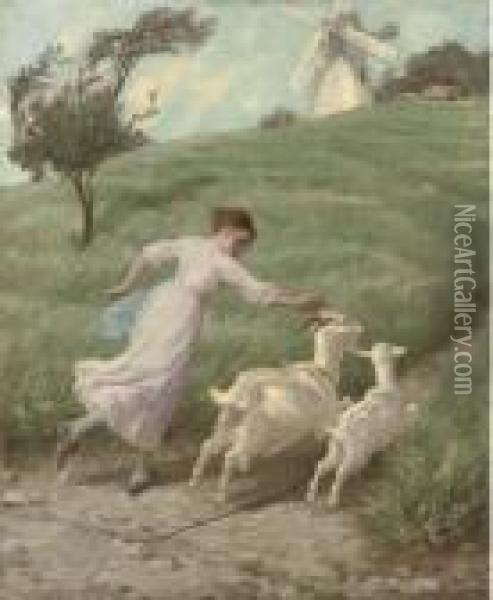 The Young Goat-herd Oil Painting - Phillip Richard Morris