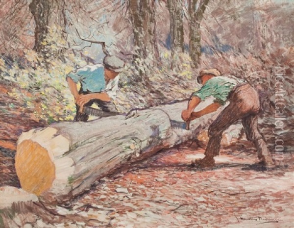 The Woodcutters Oil Painting - James Hamilton Mackenzie