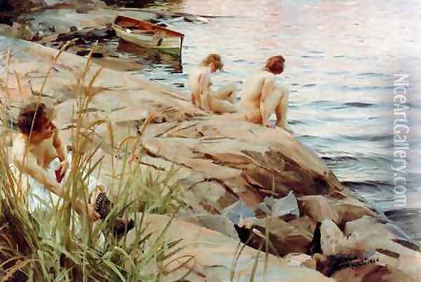 Out Oil Painting - Anders Zorn