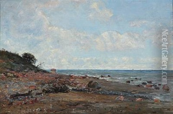 Coastal Scape Oil Painting - Karl Peter August Schlichting-Carlsen